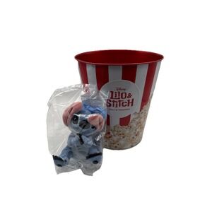 Cinemark 2025 Lilo & Stitch Plush‎ Clip Tin Surfin Popcorn Bucket NEW